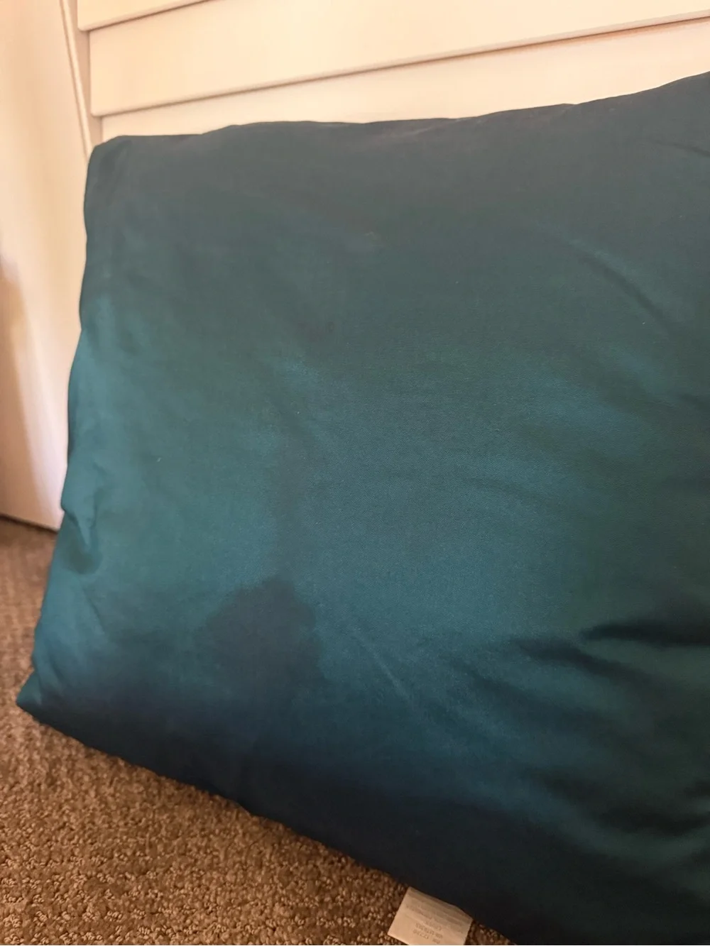 Teal and Green embroidered throw pillow
